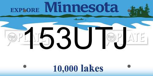 153UTJ Minnesota License Plate