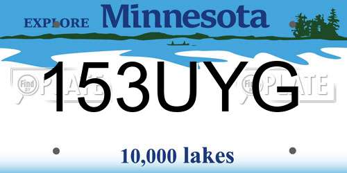 153UYG Minnesota License Plate