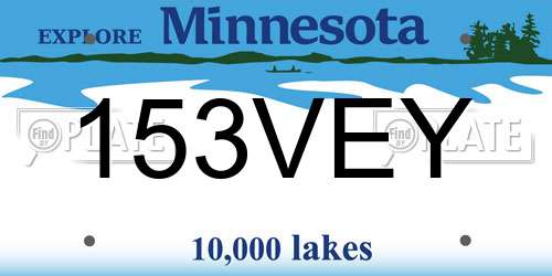 153VEY Minnesota License Plate