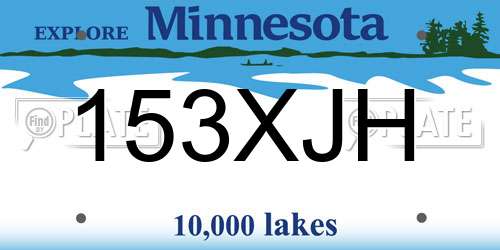 153XJH Minnesota License Plate