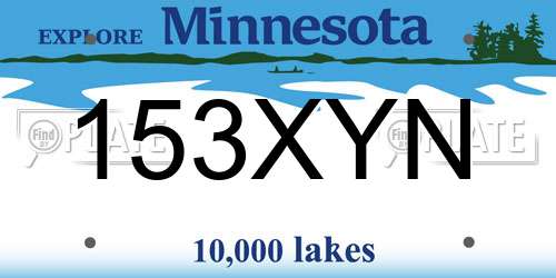 153XYN Minnesota License Plate