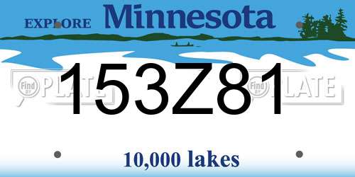 153Z81 Minnesota License Plate
