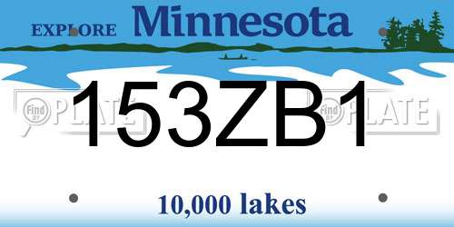 153ZB1 Minnesota License Plate