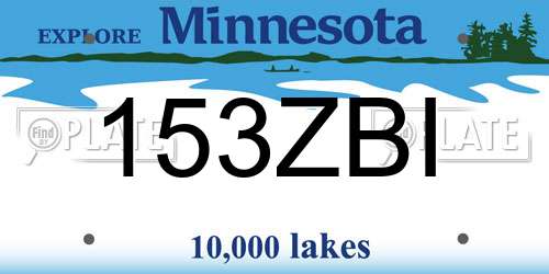153ZBI Minnesota License Plate