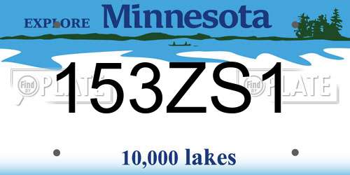 153ZS1 Minnesota License Plate