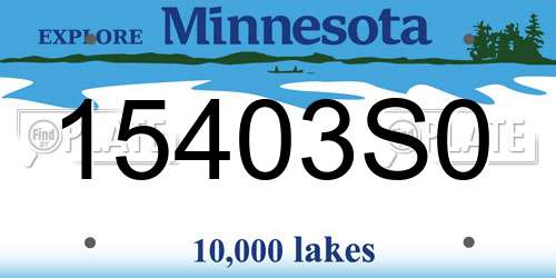 15403S0 Minnesota License Plate
