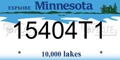 15404T1 Minnesota License Plate