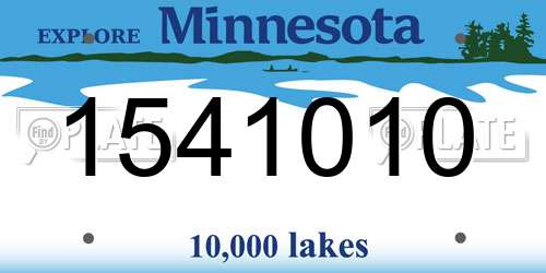 1541010 Minnesota License Plate
