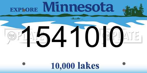 15410I0 Minnesota License Plate