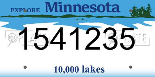 1541235 Minnesota License Plate