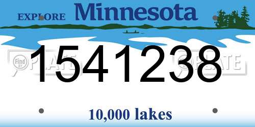 1541238 Minnesota License Plate