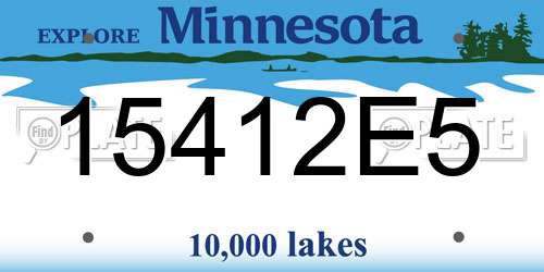 15412E5 Minnesota License Plate