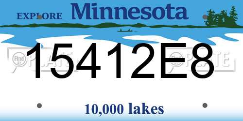 15412E8 Minnesota License Plate