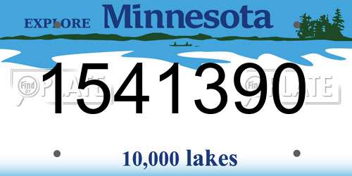 1541390 Minnesota License Plate
