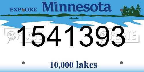 1541393 Minnesota License Plate