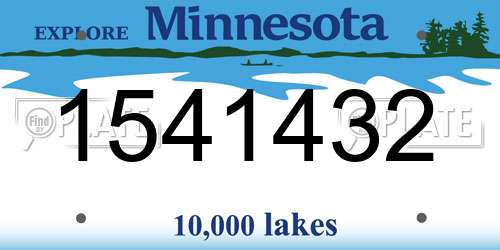 1541432 Minnesota License Plate