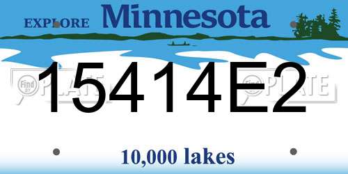 15414E2 Minnesota License Plate