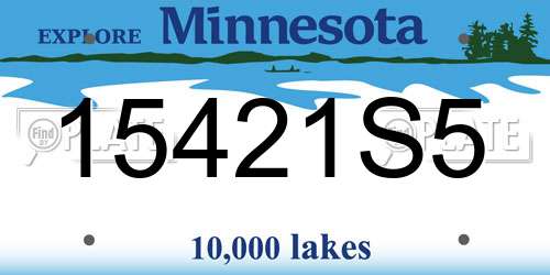 15421S5 Minnesota License Plate