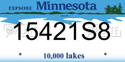 15421S8 Minnesota License Plate