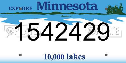1542429 Minnesota License Plate