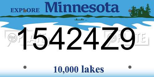 15424Z9 Minnesota License Plate