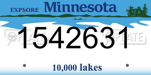 1542631 Minnesota License Plate