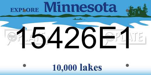15426E1 Minnesota License Plate