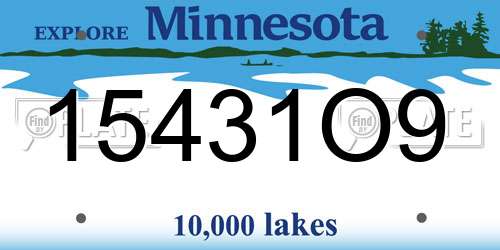 15431O9 Minnesota License Plate