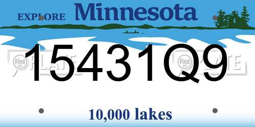 15431Q9 Minnesota License Plate