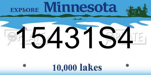15431S4 Minnesota License Plate