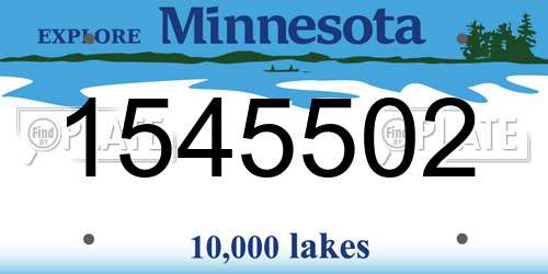 1545502 Minnesota License Plate