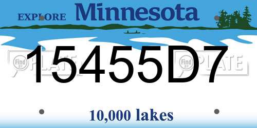 15455D7 Minnesota License Plate
