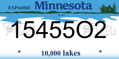 15455O2 Minnesota License Plate