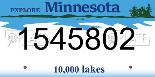 1545802 Minnesota License Plate