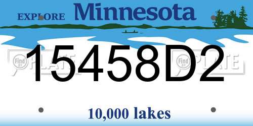 15458D2 Minnesota License Plate
