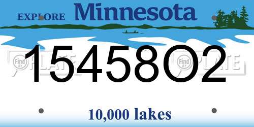 15458O2 Minnesota License Plate