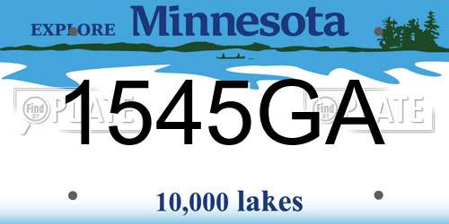1545GA Minnesota License Plate