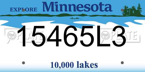 15465L3 Minnesota License Plate