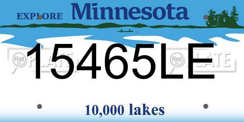 15465LE Minnesota License Plate