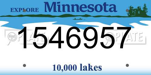 1546957 Minnesota License Plate