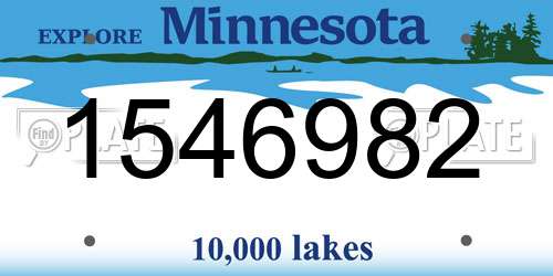 1546982 Minnesota License Plate
