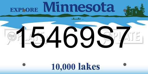 15469S7 Minnesota License Plate
