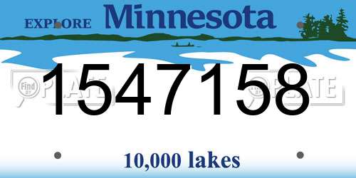 1547158 Minnesota License Plate