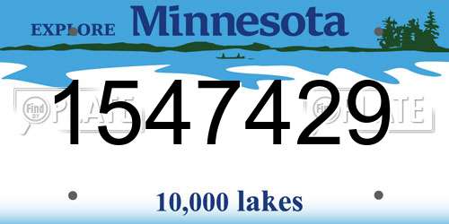1547429 Minnesota License Plate