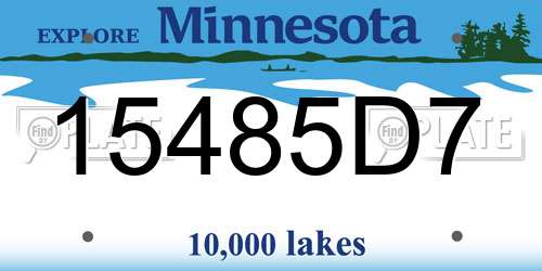 15485D7 Minnesota License Plate