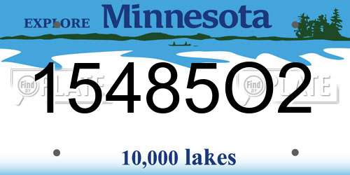 15485O2 Minnesota License Plate