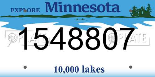 1548807 Minnesota License Plate