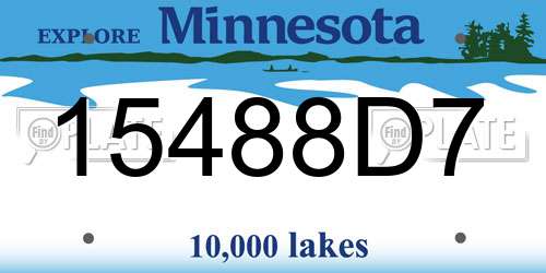 15488D7 Minnesota License Plate