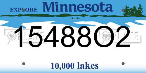 15488O2 Minnesota License Plate