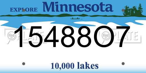 15488O7 Minnesota License Plate